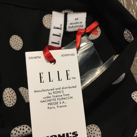 NWT ELLE semi-sheer buttoned blouse - Picture 8 of 13